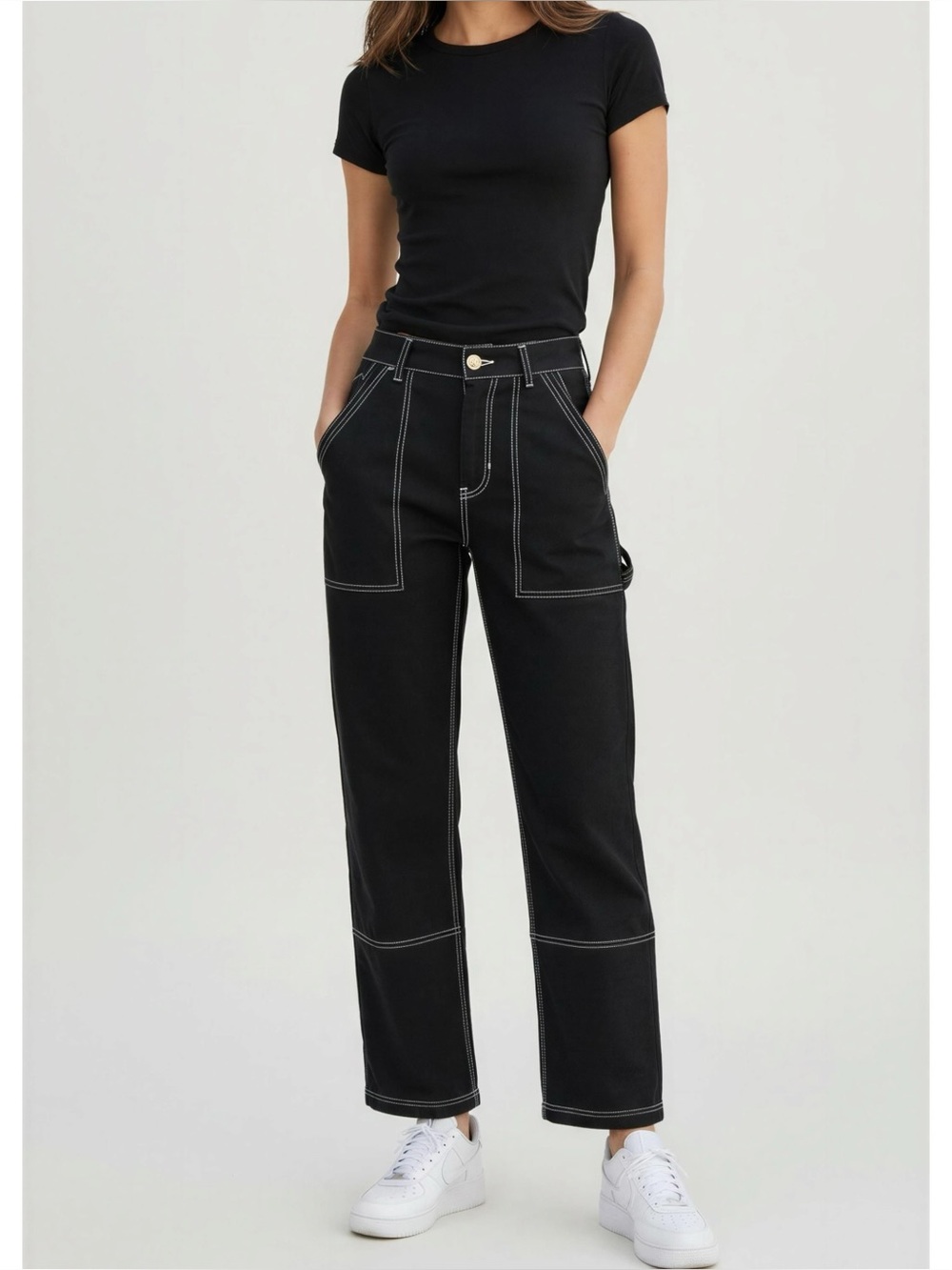 BIG BUD PRESS Carpenter Jeans, Black, XS